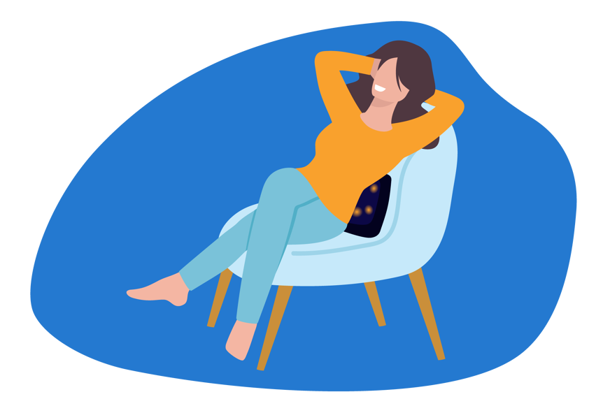 Vrouw zittend op stoel